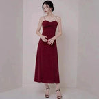 Wine red party dress spaghetti straps evening dress high slit prom dress backless formal dress custom made Y1140 by simplepromdress