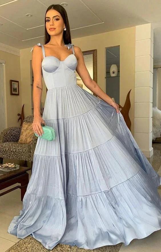Elegant A-line Blue Long Prom Dress Charming Evening Dress Y1081 by simplepromdress
