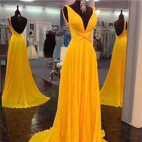 Vestidos de fiesta amarillos, sin espalda, con espalda abierta, de gasa, sexys, formales, amarillos, para invitadas de boda, Y992