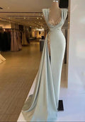 Long Prom Dresses Saudi Arabia Sleeveless Satin Evening Gowns Y909 by simplepromdress