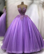 Stunning Purple Glitter Ball Gown Princess Dress Y972 by simplepromdress
