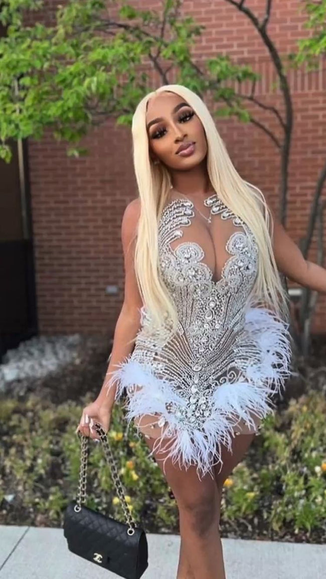 18th birthday outfit black girl homecoming dress luxurious beaded party dress Y959 Hover Image