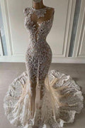 Luxurious Mermaid Sleeveless Wedding Dresses With Lace Y923 by simplepromdress