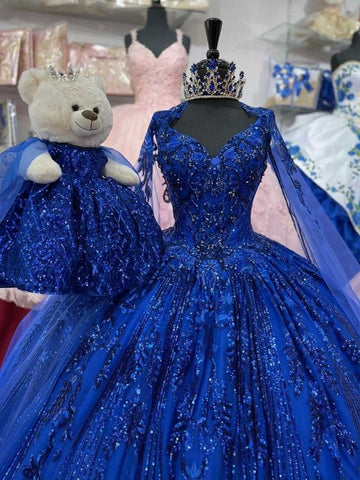 Luxuriöses königsblaues Quinceanera-Kleid, königsblaues Ballkleid Sweet 16 Kleid Y1130