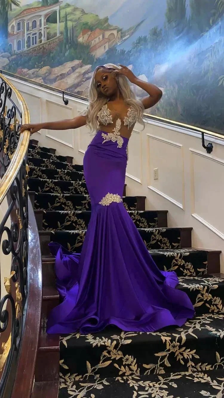 Sexy Purple Mermaid Prom Dress,Charming Evening Dress Y1708 by simplepromdress