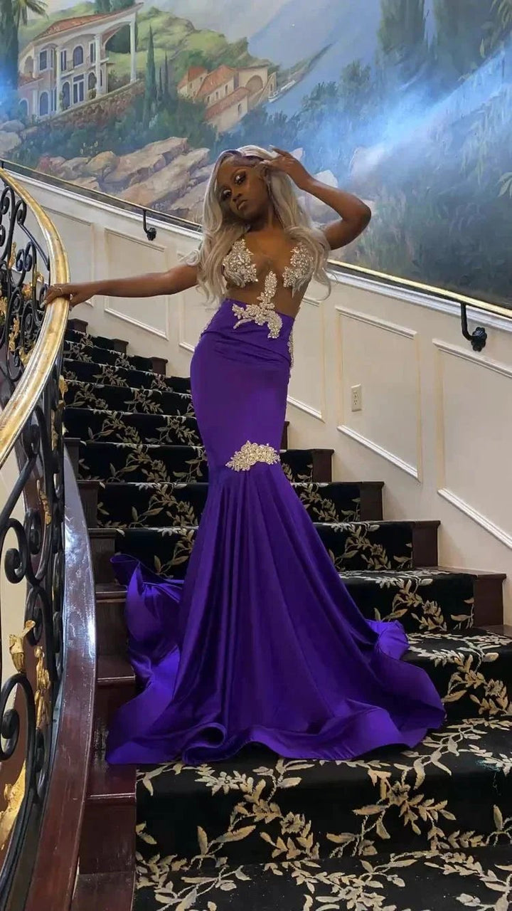 Sexy Purple Mermaid Prom Dress,Charming Evening Dress Y1708 by simplepromdress