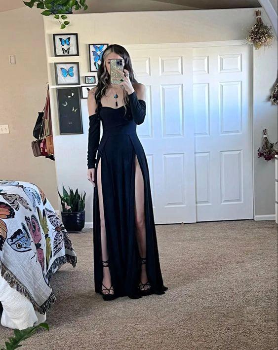 Black Long Prom Dress,Sexy Evening Dress Y1796 by simplepromdress