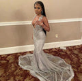 Silver Mermaid Women Formal Evening Dress Y1696 by simplepromdress