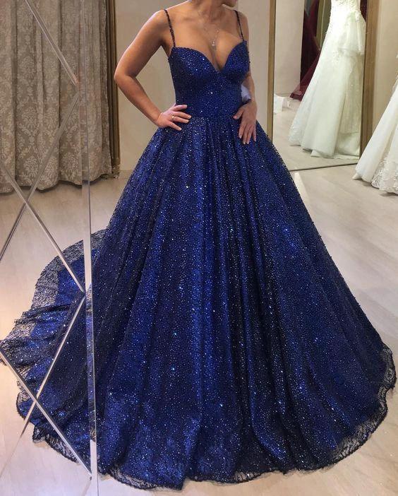 Blue Ball Gown Prom Dress Women Sexy Dresses Elegant Party Dress Y1813 by simplepromdress