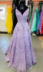 Elegant A-line V Neck Prom Dress,Charming Evening Dress Y1740 by simplepromdress