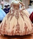 Bling Sequin Appliques Quinceanera Dresses With Removable Sleeve Sweetheart Ball Gown Y526 by simplepromdress