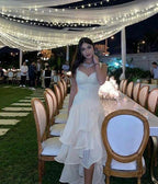 Modest A-line White Evening Dress Charming Formal Gown Y591 by simplepromdress