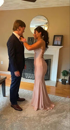 Pink Mermaid Floor Length Prom Dress Pretty Prom Dress Classic Evening Dress Y647 by simplepromdress