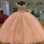 Sweetheart Quinceanera Dress Blush Pink Beaded Sweet 16 Dress Ball Gown Y529 by simplepromdress