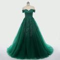 Sexy Dark Green Lace Applique Dresses Short Sleeve Ball Gown For 15 Prom Party Dress Custom Chapel Train Sweet 16 Dresses Y610 by simplepromdress