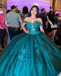 Off The Shoulder Glitter Quinceanera Dress Ball Gown Y608 by simplepromdress