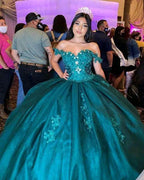 Off The Shoulder Glitter Quinceanera Dress Ball Gown Y608 by simplepromdress
