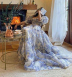 Beautiful Floral Print Chiffon Long Prom Dresses Evening Dress Y572 by simplepromdress
