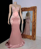 Pink mermaid long prom dress, evening dress Y553 by simplepromdress