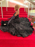 Mermaid Black Sequins Prom Dress Sexy Evening Dress Y545 by simplepromdress