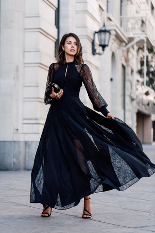 Elegant Lace Evening Dress Black Prom Dress Fashion Prom Dress Sexy Party Dress S24643