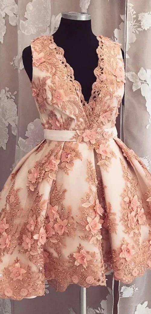 Tulle A-line V-neck Homecoming Dress Sleeveless Short Homecoming Dress S23683 by simplepromdress