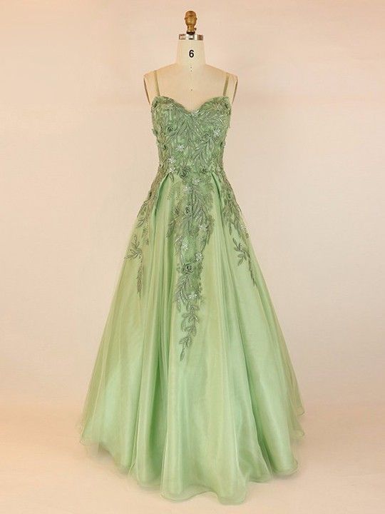 Ball Gown V-neck Tulle Floor-length With Appliques Lace Prom Dresses S26312 Hover Image
