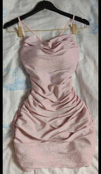 Glitter Pink Dress Sexy Club Dress Pink Mini Homecoming Dress Y680 by simplepromdress
