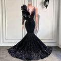 black prom dresses, mermaid prom dresses, ruffle prom dresses,sequins prom dresses, custom make evening dresses Y1868 by simplepromdress