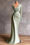 Prom dresses long mint green Evening dresses with sleeves by misshow.com