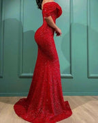 Prom dresses long red | Evening dresses glitter by misshow.com