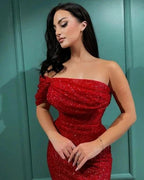 Prom dresses long red | Evening dresses glitter by misshow.com