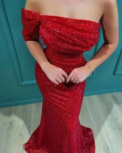 Prom dresses long red | Evening dresses glitter by misshow.com