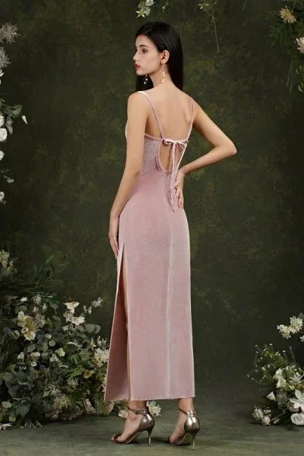 Purple Spaghetti Straps Sleeveless Mermaid Prom Dresses by misshow.com