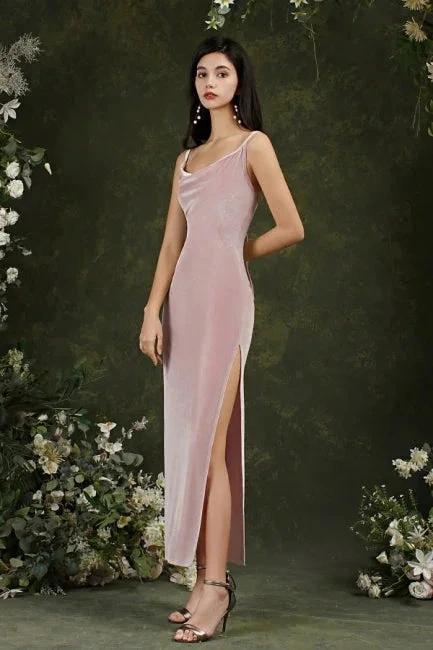 Purple Spaghetti Straps Sleeveless Mermaid Prom Dresses by misshow.com