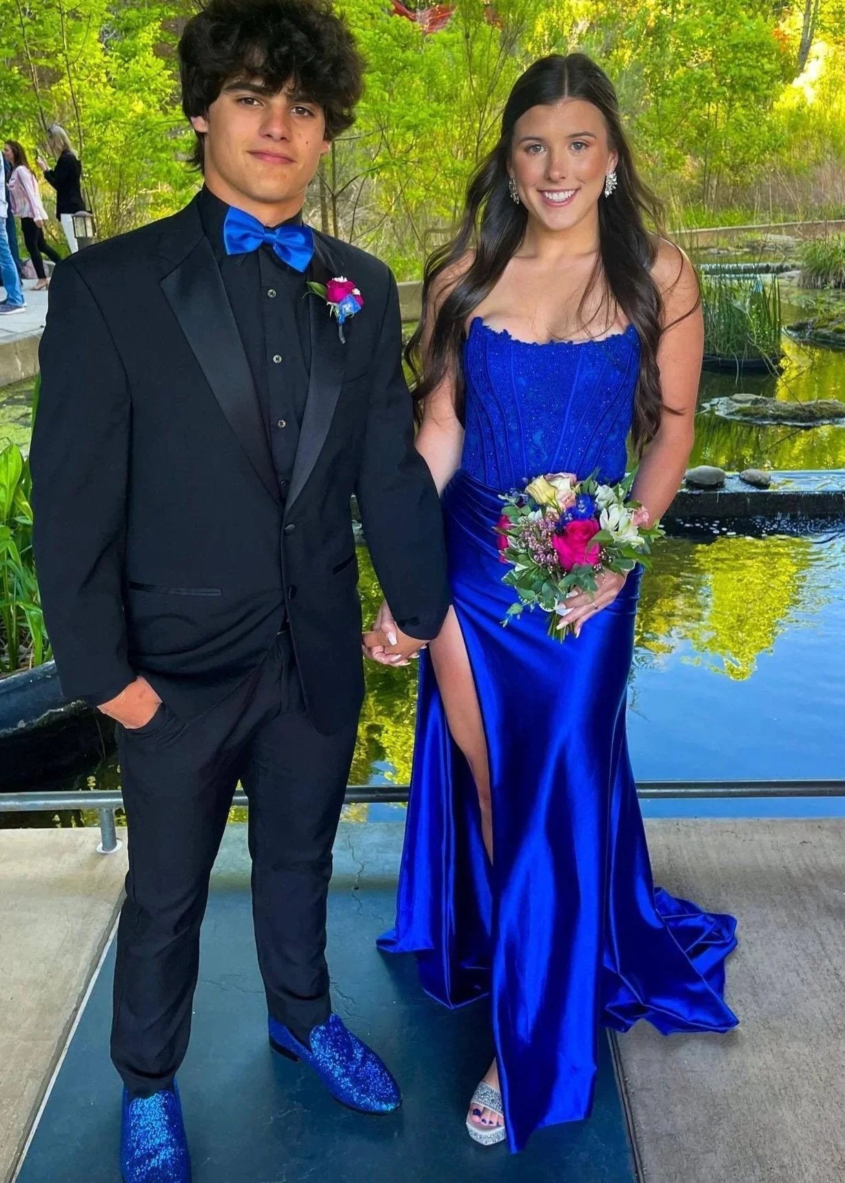 Arielle |Sheath Strapless Corset Satin Prom Dress with Slit by KissProm