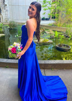 Arielle |Sheath Strapless Corset Satin Prom Dress with Slit by KissProm