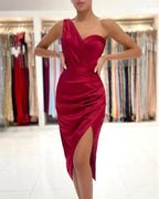 Red evening dresses short | Simple cocktail dress by misshow.com