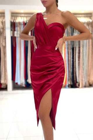 Vestidos de noche rojos cortos | Vestido de cóctel sencillo