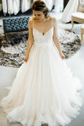 Romantic Princess Style Wedding Dresses with Spaghetti Straps WD502 by pgmdress