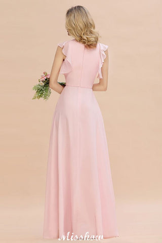 Vestido de dama de honor romántico sin mangas, largo hasta el suelo, sencillo, para boda