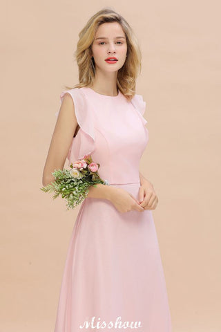 Vestido de dama de honor romántico sin mangas, largo hasta el suelo, sencillo, para boda