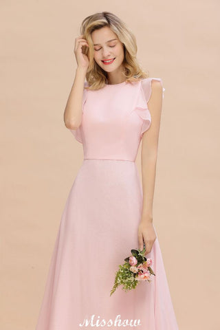 Vestido de dama de honor romántico sin mangas, largo hasta el suelo, sencillo, para boda