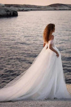Romantic spaghettistraps capsleeves aline lace Wedding dresses by misshow.com