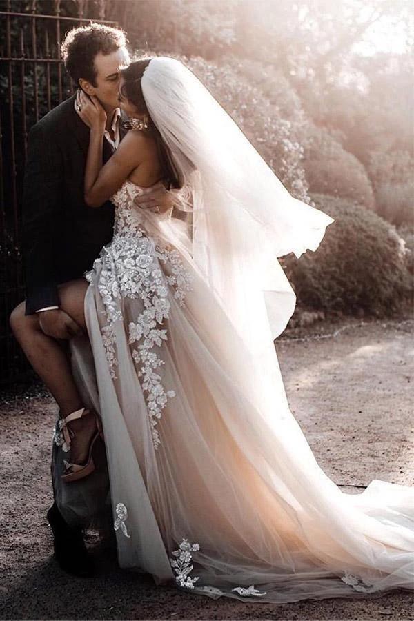 Romantic Sweetheart Wedding Dress Bohemio Bridal Gowns With 3D Lace WD497 by pgmdress