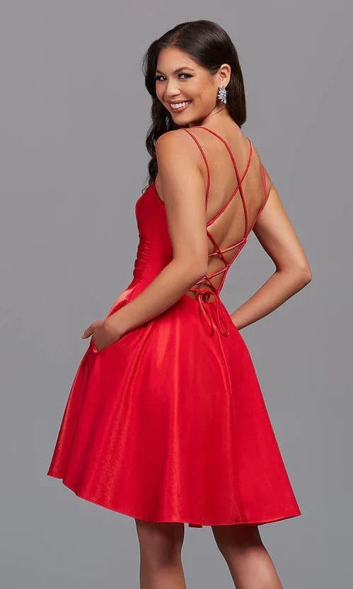 Short Shimmer Homecoming Dress with Pockets SYH15 by vivymakudress