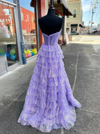 Rosina | Lavender A-Line Sweetheart Sequins Long Prom Dresses With Split by KissProm