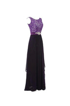 Round Neck Lace Sleeveless Long Prom Evening Dresses Bridesmaid Dress BD010 by pgmdress