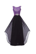 Round Neck Lace Sleeveless Long Prom Evening Dresses Bridesmaid Dress BD010 by pgmdress