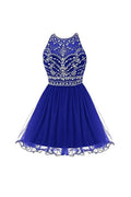 Royal Bule Tulle Homecoming Dresses 2016 Short Prom Gowns PG045 by pgmdress